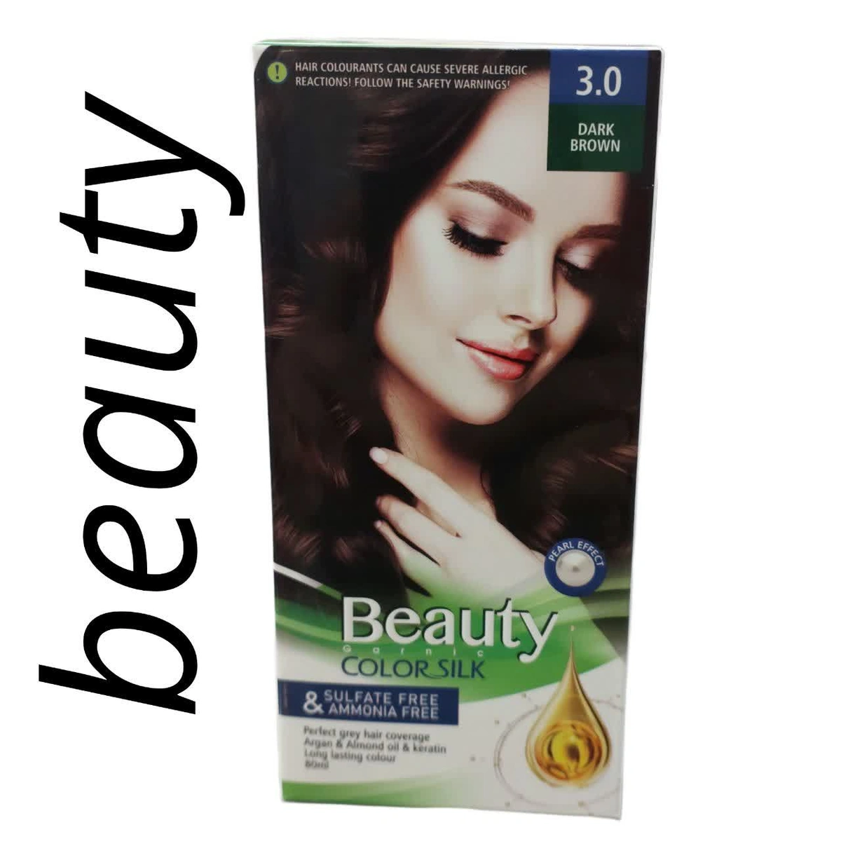 کیت رنگ مو زنانه فاقد سولفات و آمونیاک بیوتی شماره 3.0 رنگ DARK BROWN (قهوه ای تیره) حجم 80 میل + اک